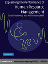 Explaining the Performance of Human Resource Management (eBook)